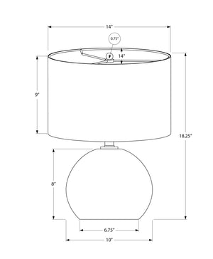 Monarch Specialties Lighting, 18"H, Table Lamp, Ivory / Cream Shade, Cream Ceramic, Contemporary Cream,Ivory,Silver, Ivory,Silver Ceramic,Linen,Metal I 9630