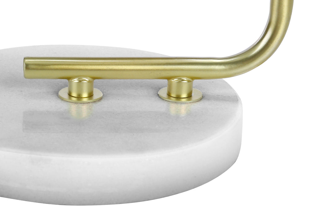 Monarch Specialties Lighting, 20"H, Table Lamp, White Marble, Ivory / Cream Shade, Contemporary White,Gold,Ivory, Gold,Ivory Marble,Linen,Metal I 9636