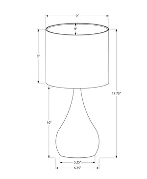 Monarch Specialties Lighting, Set Of 2, 18"H, Table Lamp, Black Metal, Ivory / Cream Shade, Contemporary Black,Ivory, Ivory Metal,Linen I 9639
