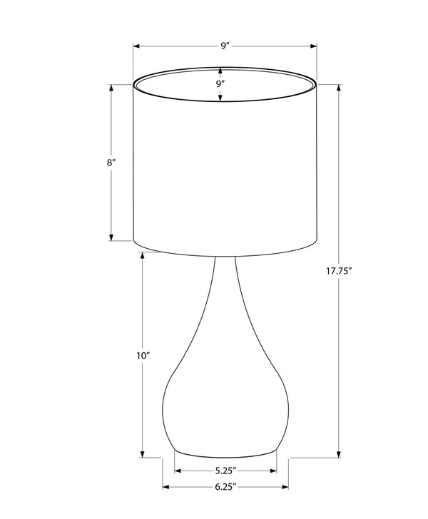Monarch Specialties Lighting, Set Of 2, 18"H, Table Lamp, Black Metal, Ivory / Cream Shade, Contemporary Black,Ivory, Ivory Metal,Linen I 9639