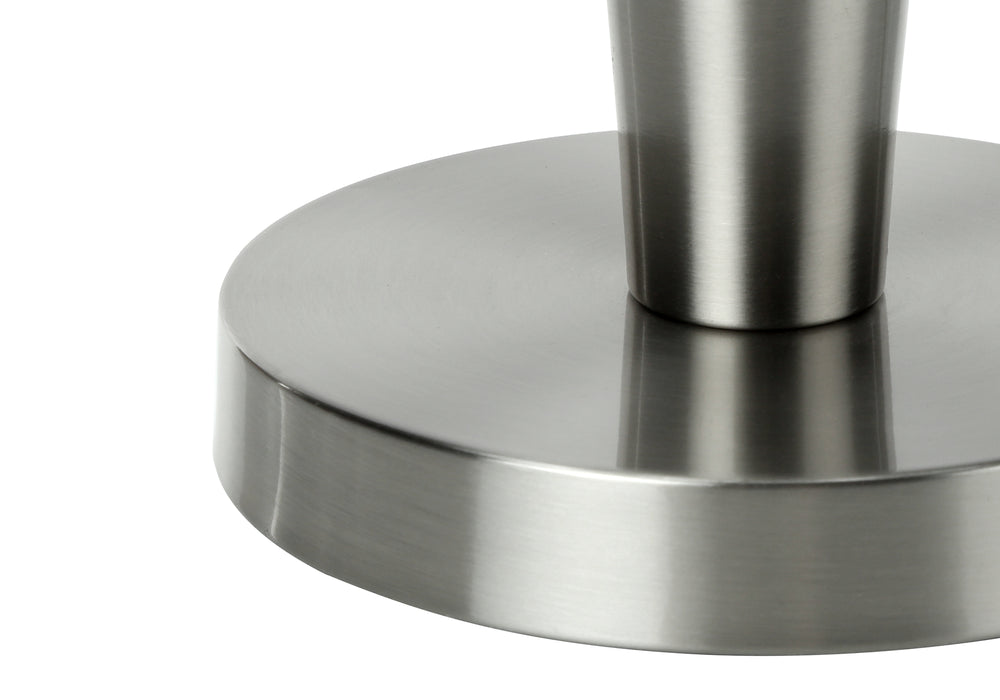 Monarch Specialties Lighting, Set Of 2, 24"H, Table Lamp, Usb Port Included, Nickel Metal, Grey Shade, Contemporary Silver,Grey, Grey Metal,Linen I 9642