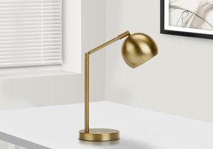 Monarch Specialties Lighting, 19"H, Table Lamp, Gold Metal, Gold Shade, Contemporary Gold Metal I 9644