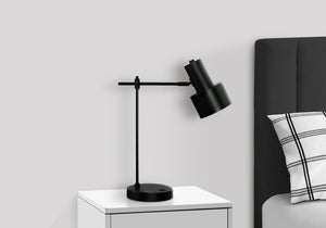 Monarch Specialties Lighting, 21"H, Table Lamp, Usb Port Included, Black Metal, Black Shade, Modern Black Metal I 9647