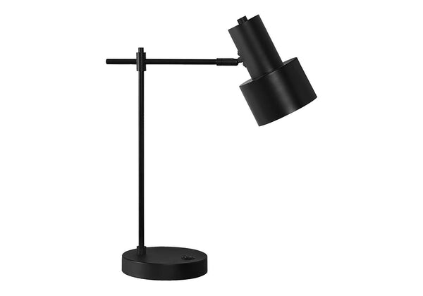 Monarch Specialties Lighting, 21"H, Table Lamp, Usb Port Included, Black Metal, Black Shade, Modern Black Metal I 9647