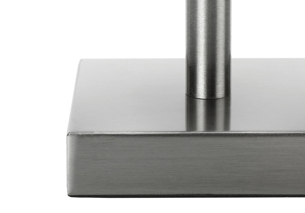 Monarch Specialties Lighting, Set Of 2, 17"H, Table Lamp, Usb Port Included, Nickel Metal, Ivory / Cream Shade, Contemporary Silver,Ivory, Ivory Metal,Linen I 9649