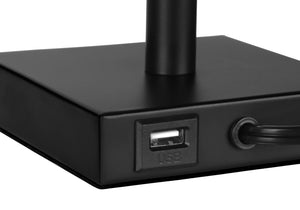 Monarch Specialties Lighting, Set Of 2, 17"H, Table Lamp, Usb Port Included, Black Metal, Beige Shade, Contemporary Black,Beige, Beige Metal,Linen I 9650