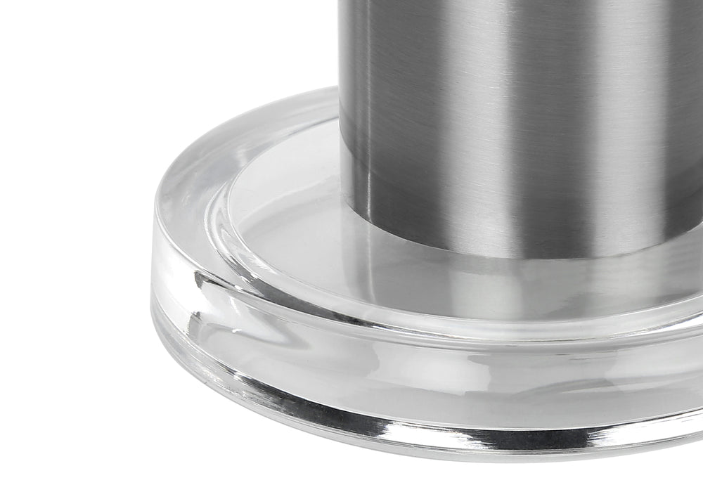 Monarch Specialties Lighting, 28"H, Table Lamp, Nickel Metal, Ivory / Cream Shade, Contemporary Silver,Ivory, Ivory Acrylic,Linen,Metal I 9657