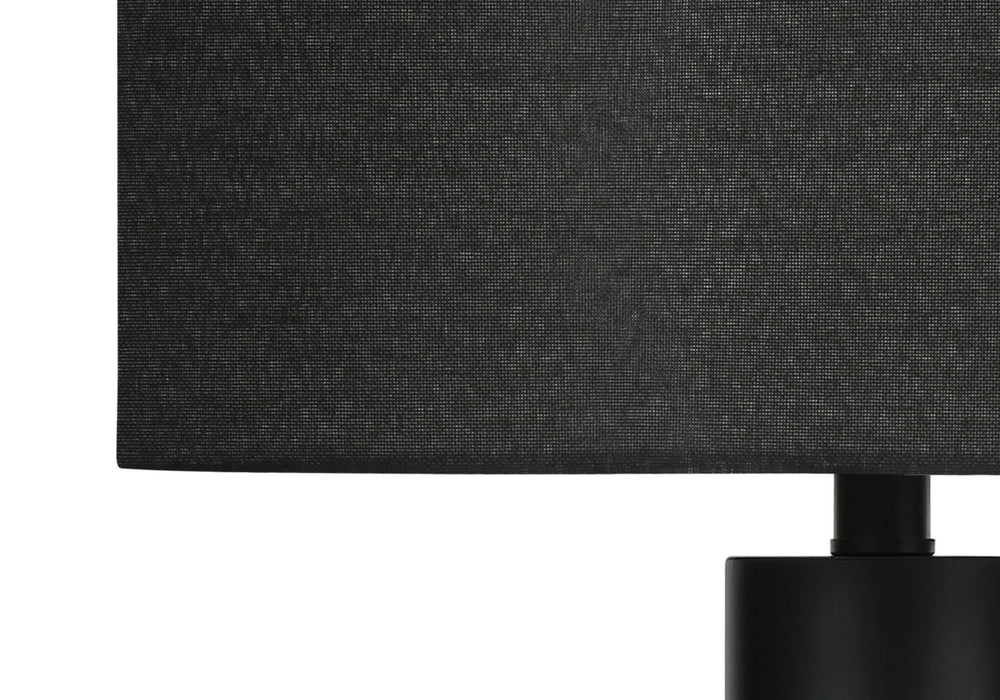 Monarch Specialties Lighting, 28"H, Table Lamp, Black Metal, Black Shade, Contemporary Black Acrylic,Linen,Metal I 9658