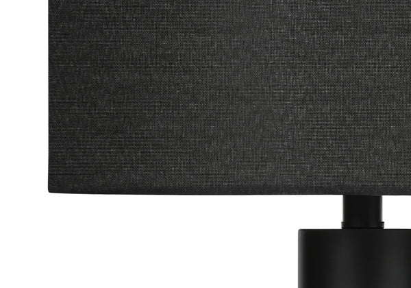 Monarch Specialties Lighting, 28"H, Table Lamp, Black Metal, Black Shade, Contemporary Black Acrylic,Linen,Metal I 9658