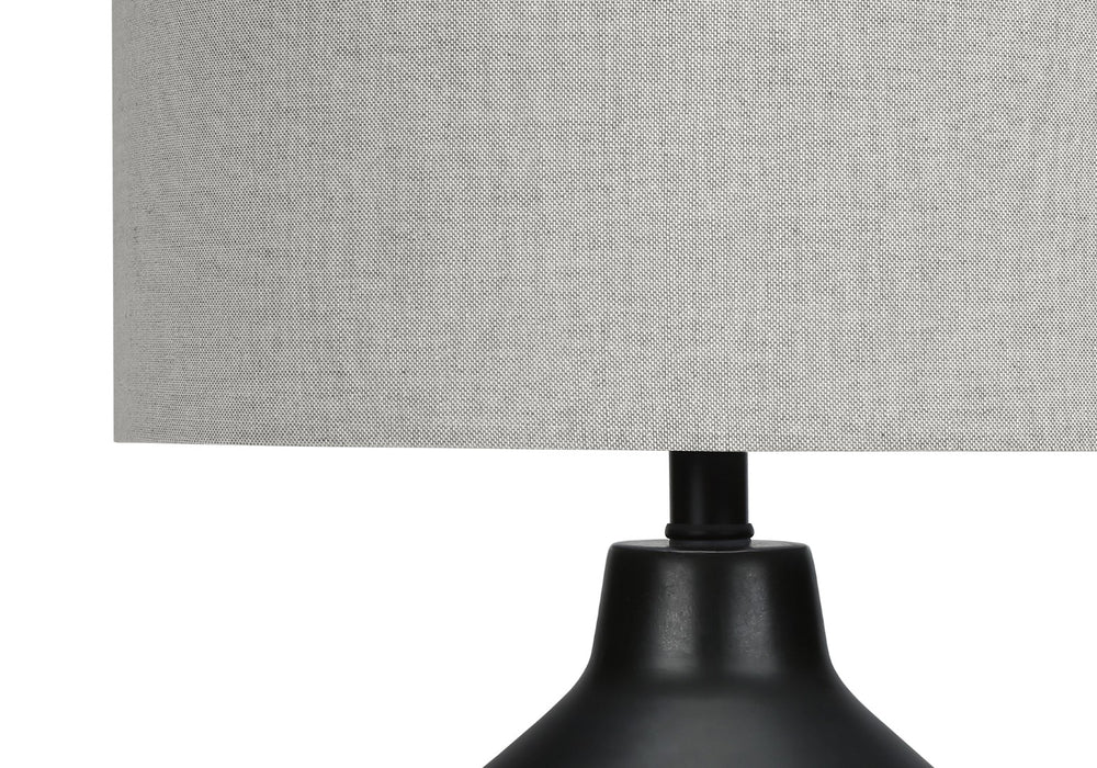 Monarch Specialties Lighting, 24"H, Table Lamp, Black Concrete, Grey Shade, Contemporary Black,Grey, Grey Concrete,Metal I 9701