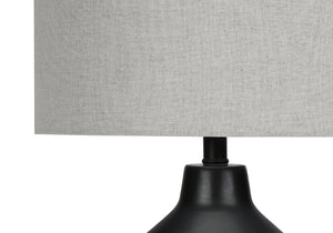 Monarch Specialties Lighting, 24"H, Table Lamp, Black Concrete, Grey Shade, Contemporary Black,Grey, Grey Concrete,Metal I 9701