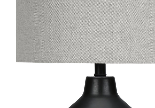 Monarch Specialties Lighting, 24"H, Table Lamp, Black Concrete, Grey Shade, Contemporary Black,Grey, Grey Concrete,Metal I 9701