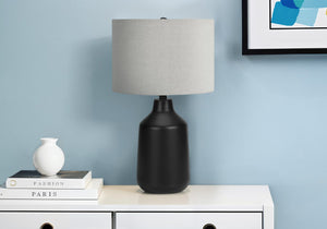 Monarch Specialties Lighting, 24"H, Table Lamp, Black Concrete, Grey Shade, Contemporary Black,Grey, Grey Concrete,Metal I 9701