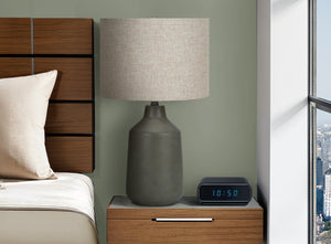 Monarch Specialties Lighting, 24"H, Table Lamp, Grey Concrete, Beige Shade, Contemporary Grey,Beige,Silver, Beige,Silver Concrete,Metal I 9703