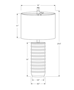 Monarch Specialties Lighting, 28"H, Table Lamp, Cream Resin, Ivory / Cream Shade, Transitional Cream,Ivory, Ivory Polyresin,Metal I 9706