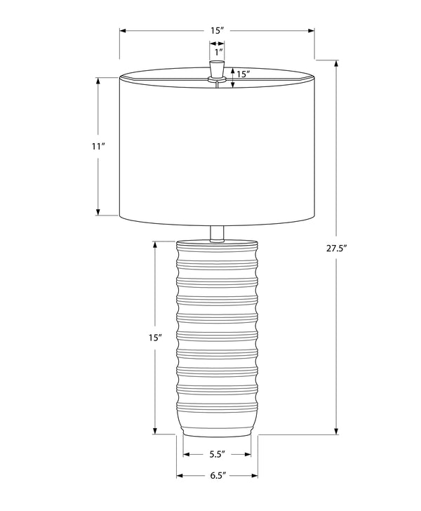 Monarch Specialties Lighting, 28"H, Table Lamp, Cream Resin, Ivory / Cream Shade, Transitional Cream,Ivory, Ivory Polyresin,Metal I 9706