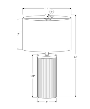 Monarch Specialties Lighting, 24"H, Table Lamp, Black Concrete, Ivory / Cream Shade, Modern Black,Ivory, Ivory Concrete,Metal I 9710