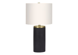 Monarch Specialties Lighting, 24"H, Table Lamp, Black Concrete, Ivory / Cream Shade, Modern Black,Ivory, Ivory Concrete,Metal I 9710