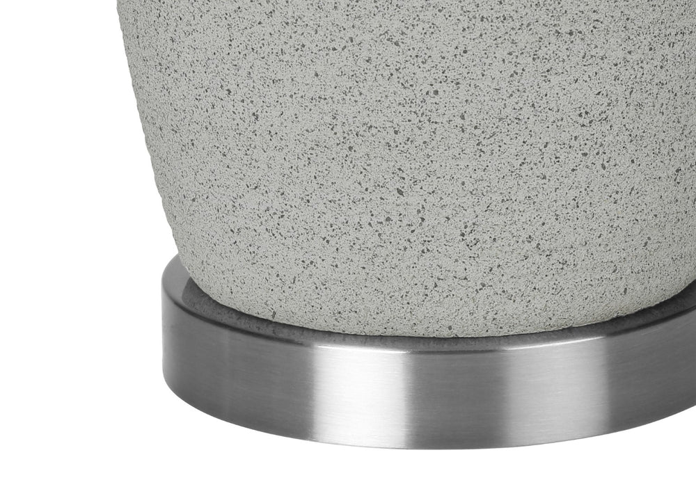 Monarch Specialties Lighting, 25"H, Table Lamp, Grey Ceramic, Grey Shade, Modern Grey,Silver, Silver Ceramic,Metal I 9711