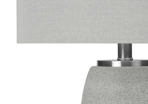 Monarch Specialties Lighting, 25"H, Table Lamp, Grey Ceramic, Grey Shade, Modern Grey,Silver, Silver Ceramic,Metal I 9711