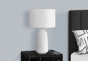 Monarch Specialties Lighting, 26"H, Table Lamp, Cream Ceramic, Ivory / Cream Shade, Modern Cream,Ivory,Silver, Ivory,Silver Ceramic,Metal I 9716