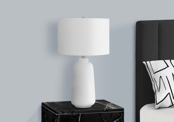 Monarch Specialties Lighting, 26"H, Table Lamp, Cream Ceramic, Ivory / Cream Shade, Modern Cream,Ivory,Silver, Ivory,Silver Ceramic,Metal I 9716