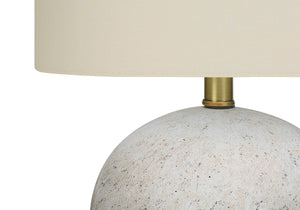 Monarch Specialties Lighting, 20"H, Table Lamp, Grey Concrete, Ivory / Cream Shade, Contemporary Grey,Ivory, Ivory Concrete,Metal I 9717