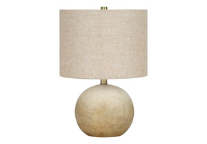 Monarch Specialties Lighting, 20"H, Table Lamp, Beige Concrete, Beige Shade, Contemporary Beige Concrete,Metal I 9718