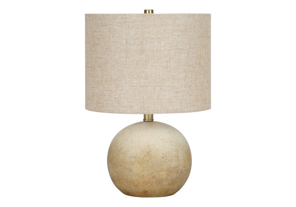 Monarch Specialties Lighting, 20"H, Table Lamp, Beige Concrete, Beige Shade, Contemporary Beige Concrete,Metal I 9718