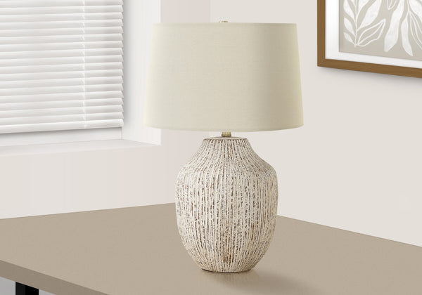 Monarch Specialties Lighting, 26"H, Table Lamp, Cream Ceramic, Ivory / Cream Shade, Transitional Cream,Ivory, Ivory Ceramic,Metal I 9719