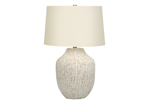 Monarch Specialties Lighting, 26"H, Table Lamp, Cream Ceramic, Ivory / Cream Shade, Transitional Cream,Ivory, Ivory Ceramic,Metal I 9719
