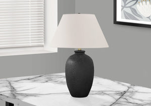 Monarch Specialties Lighting, 24"H, Table Lamp, Black Ceramic, Ivory / Cream Shade, Modern Black,Ivory, Ivory Ceramic,Metal I 9721