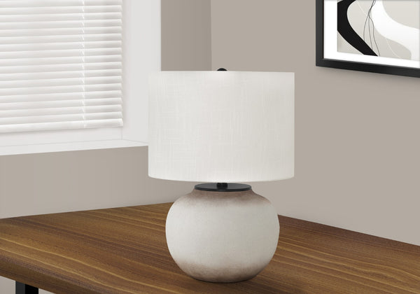 Monarch Specialties Lighting, 21"H, Table Lamp, Cream Ceramic, Ivory / Cream Shade, Modern Cream,Black,Ivory, Black,Ivory Ceramic,Metal I 9722