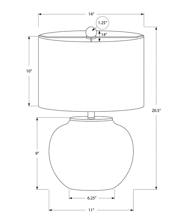 Monarch Specialties Lighting, 21"H, Table Lamp, Cream Ceramic, Ivory / Cream Shade, Modern Cream,Black,Ivory, Black,Ivory Ceramic,Metal I 9722