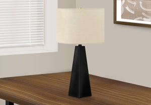 Monarch Specialties Lighting, 27"H, Table Lamp, Black Resin, Beige Shade, Modern Black,Beige, Beige Polyresin,Metal I 9726