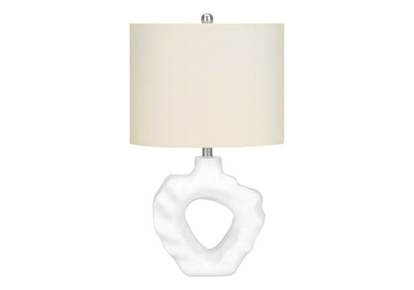 Monarch Specialties Lighting, 25"H, Table Lamp, Cream Resin, Ivory / Cream Shade, Modern Cream,Ivory,Silver, Ivory,Silver Polyresin,Metal I 9727