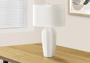 Monarch Specialties Lighting, 27"H, Table Lamp, Cream Ceramic, Ivory / Cream Shade, Modern Cream,Ivory,Silver, Ivory,Silver Ceramic,Metal I 9731