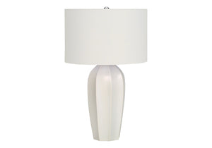 Monarch Specialties Lighting, 27"H, Table Lamp, Cream Ceramic, Ivory / Cream Shade, Modern Cream,Ivory,Silver, Ivory,Silver Ceramic,Metal I 9731
