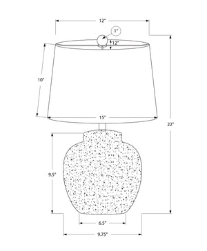 Monarch Specialties Lighting, 22"H, Table Lamp, Cream Concrete, Ivory / Cream Shade, Modern Cream,Ivory, Ivory Concrete,Metal I 9732