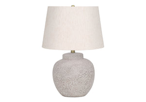 Monarch Specialties Lighting, 22"H, Table Lamp, Cream Concrete, Ivory / Cream Shade, Modern Cream,Ivory, Ivory Concrete,Metal I 9732
