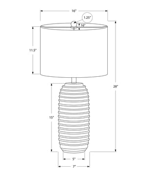 Monarch Specialties Lighting, 28"H, Table Lamp, Cream Resin, Ivory / Cream Shade, Transitional Cream,Ivory, Ivory Polyresin,Metal I 9742