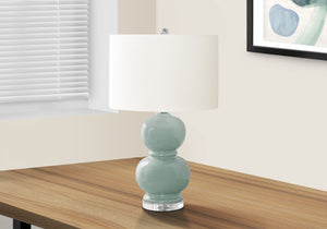 Monarch Specialties Lighting, 25"H, Table Lamp, Blue Ceramic, Ivory / Cream Shade, Contemporary, Modern Blue,Ivory, Ivory Ceramic,Acrylic,Metal,Polyester I 9743