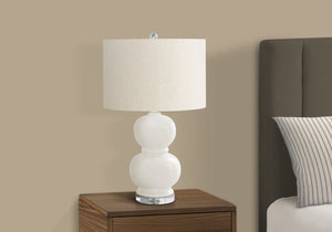 Monarch Specialties Lighting, 25"H, Table Lamp, Cream Ceramic, Ivory / Cream Shade, Contemporary, Modern Cream,Ivory, Ivory Ceramic,Acrylic,Metal,Polyester I 9744