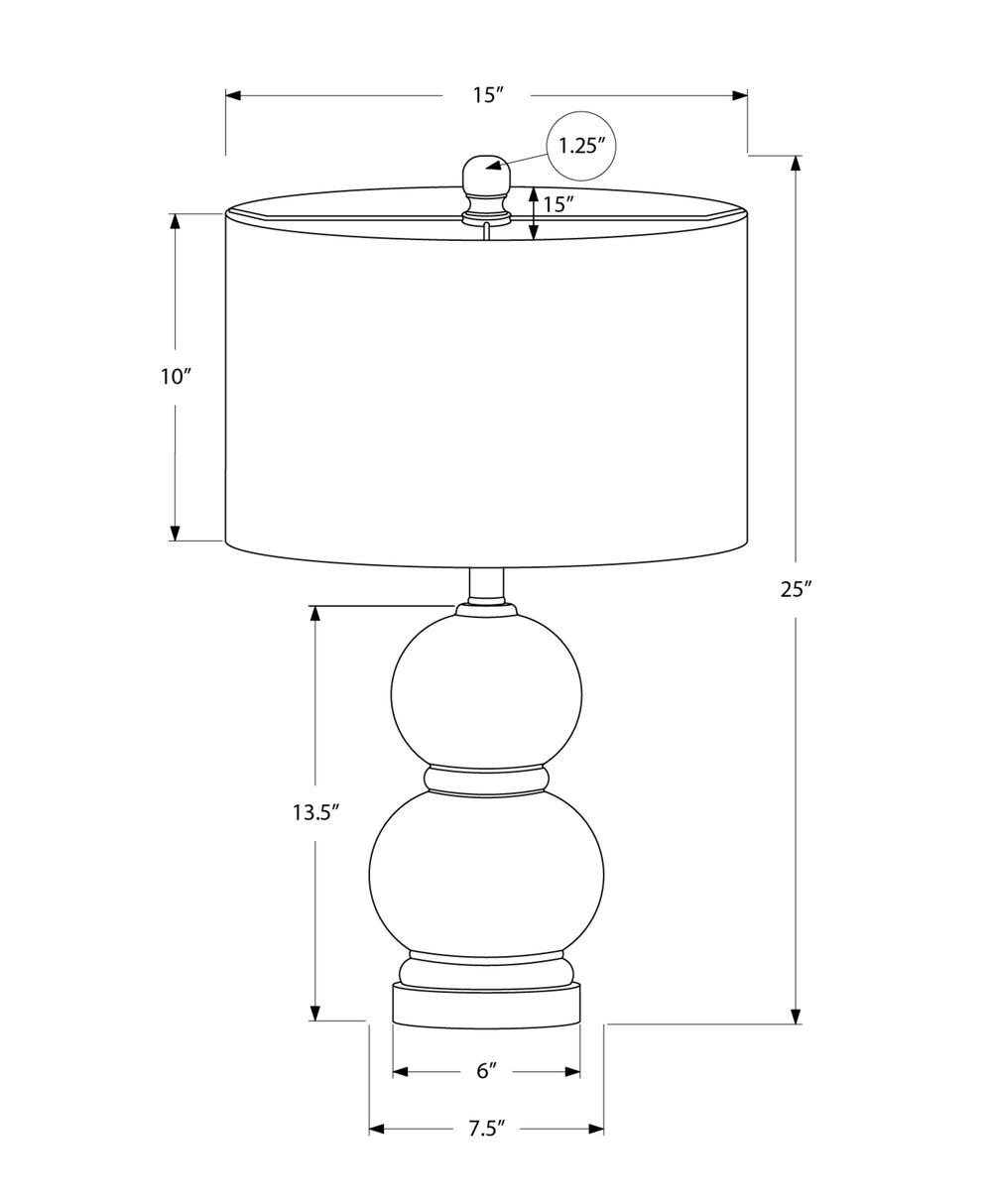 Monarch Specialties Lighting, 25"H, Table Lamp, Cream Ceramic, Ivory / Cream Shade, Contemporary, Modern Cream,Ivory, Ivory Ceramic,Acrylic,Metal,Polyester I 9744