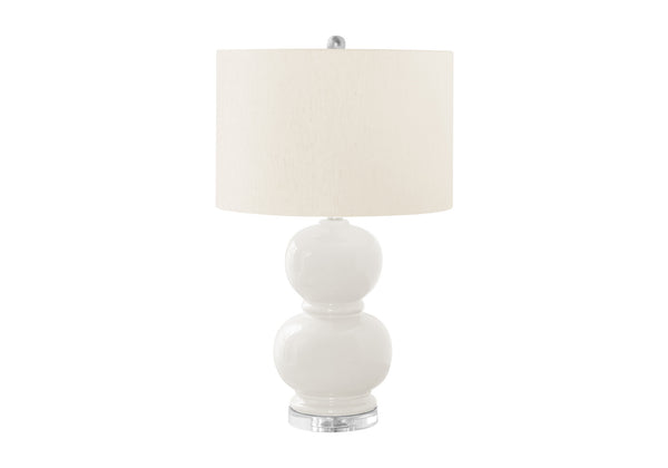 Monarch Specialties Lighting, 25"H, Table Lamp, Cream Ceramic, Ivory / Cream Shade, Contemporary, Modern Cream,Ivory, Ivory Ceramic,Acrylic,Metal,Polyester I 9744