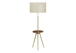Monarch Specialties Lighting, Floor Lamp, 63"H, Gold Metal, Ivory / Cream Shade, Contemporary Gold,Brown,Ivory, Brown,Ivory Metal,Mdf,Polyester I 9746