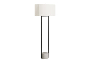 Monarch Specialties Lighting, 62"H, Floor Lamp, Black Metal, Ivory / Cream Shade, Contemporary Black,Ivory, Ivory Metal,Polyester I 9752