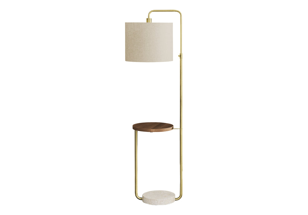 Monarch Specialties Lighting, 67"H, Floor Lamp, Usb Port Included, Brass Metal, Beige Shade, Contemporary Gold,Beige,Brown, Beige,Brown Metal,Linen,Mdf,Polyester,Polyresin I 9754