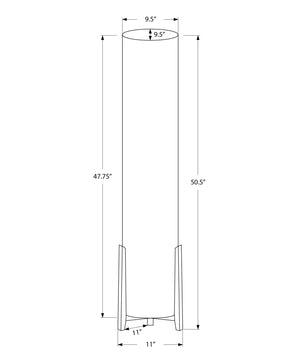 Monarch Specialties Lighting, 50"H, Floor Lamp, Brown Wood Look, Ivory / Cream Shade, Contemporary Brown,Ivory, Ivory Wood,Linen,Metal,Polyester I 9755