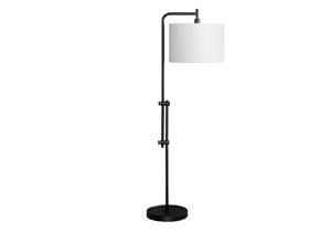 Monarch Specialties Lighting, 63"H, Floor Lamp, Black Metal, Ivory / Cream Shade, Contemporary Black,Ivory, Ivory Metal,Polyester I 9760